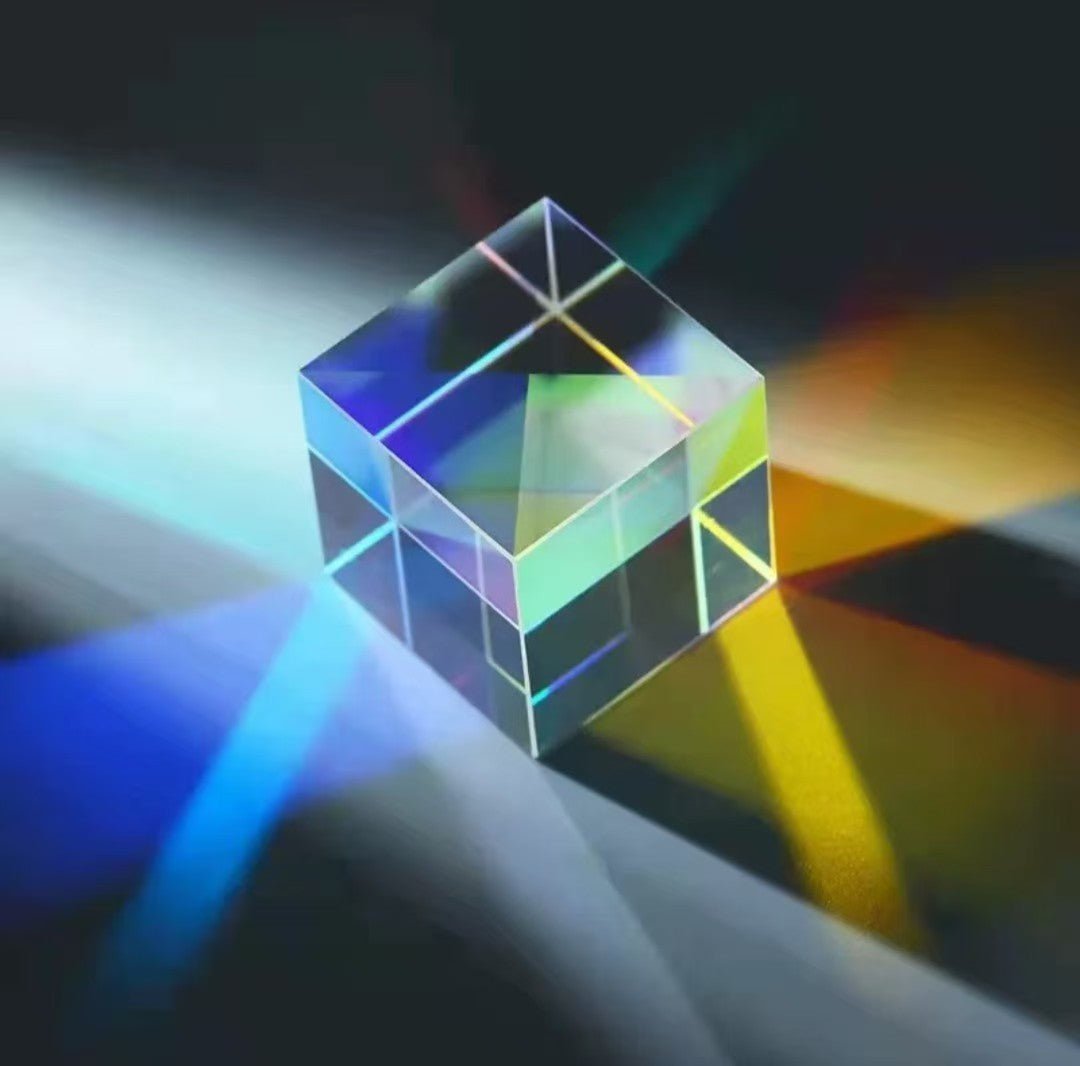 100pcs Low Price 0.78 inch X - Cube Prism RGB Dispersion Prism for Physics and Decoration with Lighting Storage Box - SICUBE