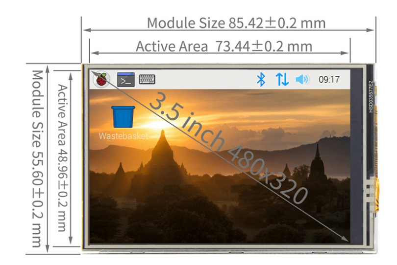 10Pack 3.5 inch Raspberry Pi LCD Display Modules, Touch Screen moudle, TFT LCD Screen Module for Raspberry Pi5 4B - SICUBE