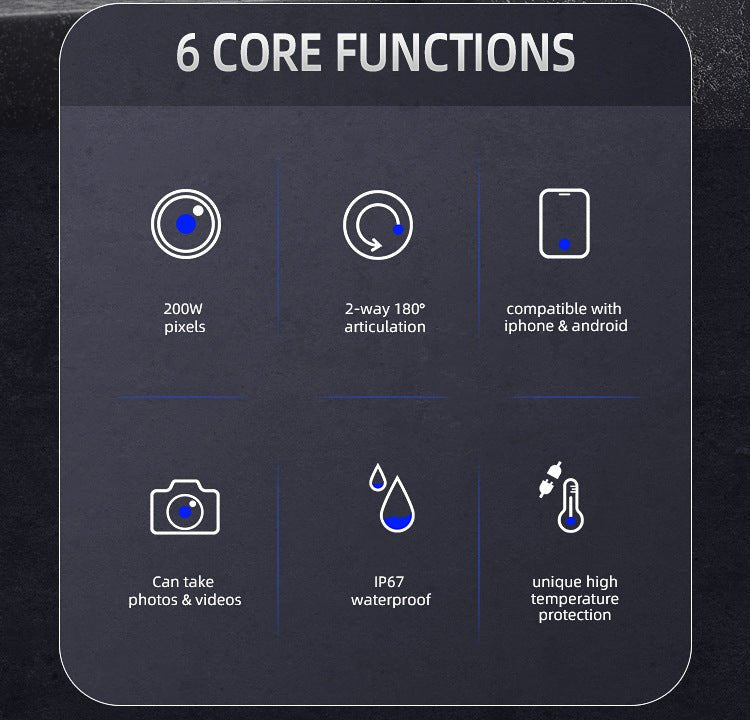 10pcs Steering USB Type - C Industrial Endoscope Camera (Borescope) for Inspection and Repair - SICUBE